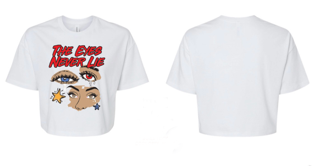 The Eyes Never Lie White Cropped Tee