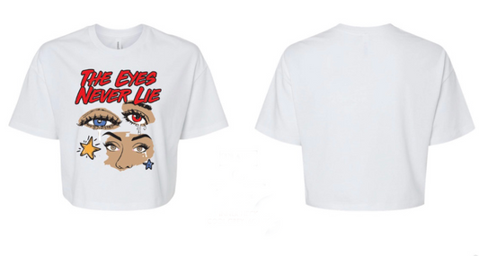 The Eyes Never Lie White Cropped Tee