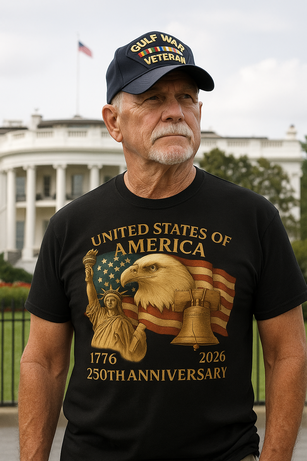 USA 250th  Anniversary T-Shirt 100% Cotton Bella+Canvas