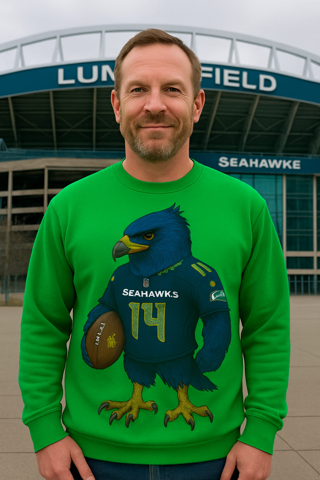 Seattle Character Seahawk Sweatshirt