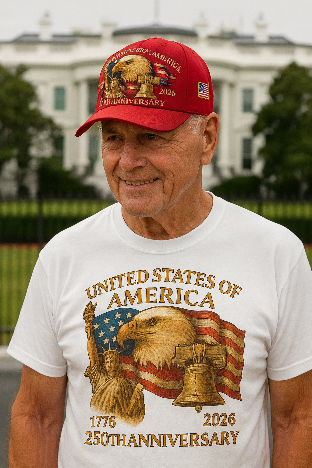USA 250th  Anniversary T-Shirt 100% Cotton Bella+Canvas