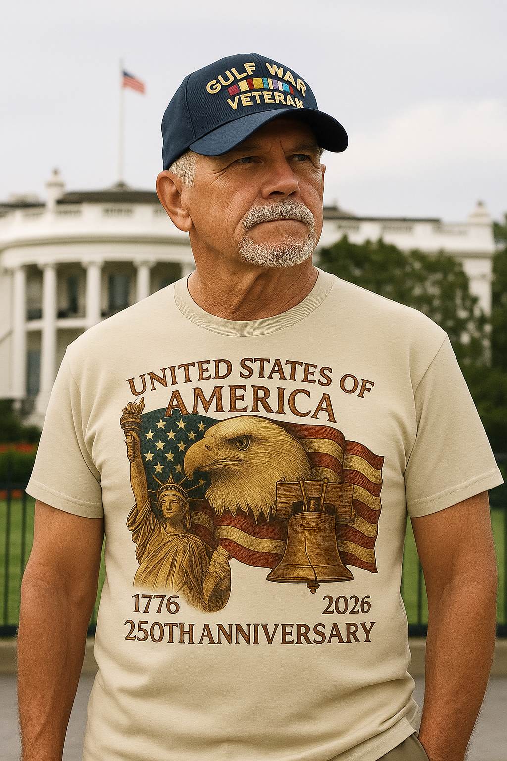 USA 250th  Anniversary T-Shirt 100% Cotton Bella+Canvas