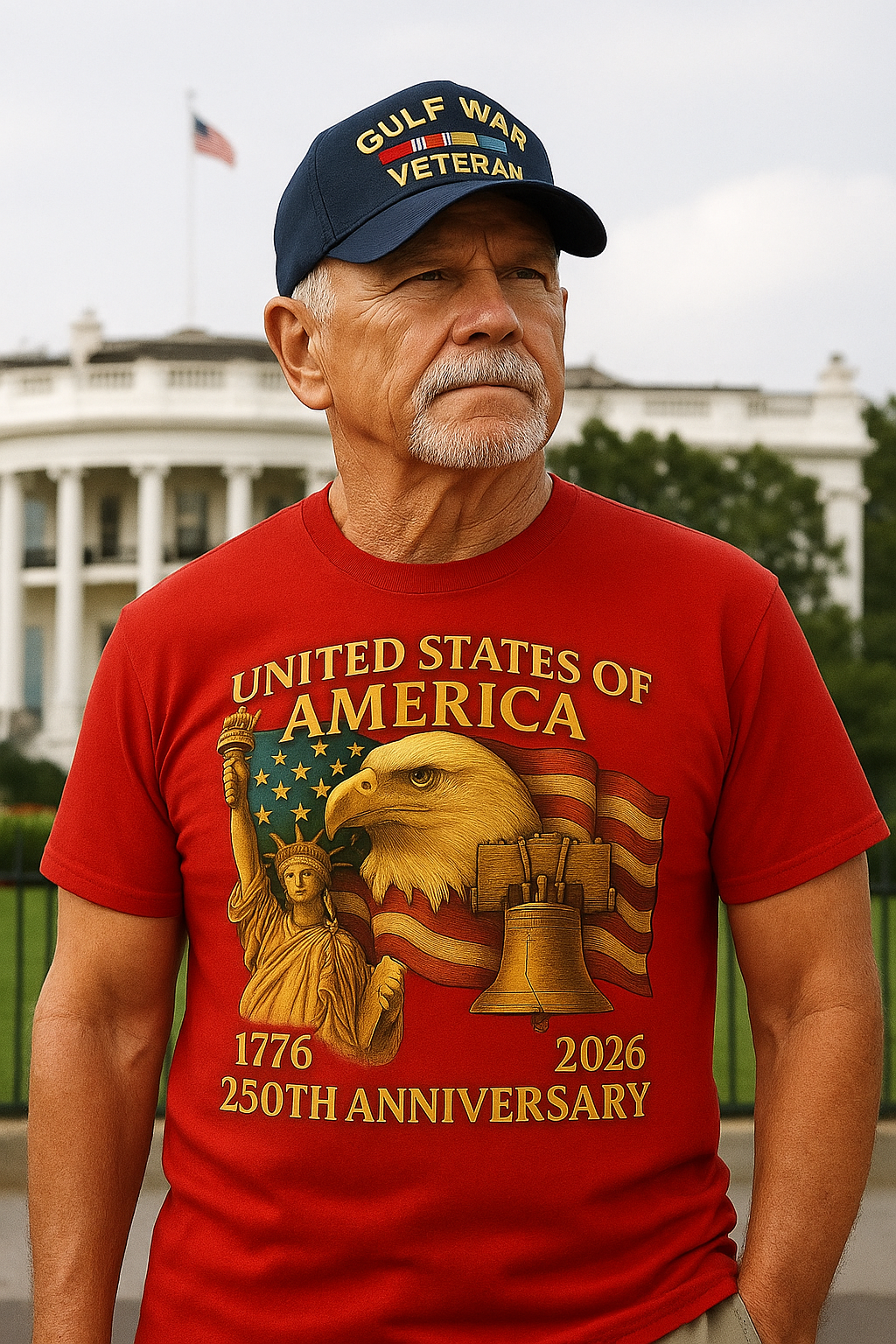 USA 250th  Anniversary T-Shirt 100% Cotton Bella+Canvas
